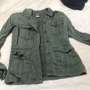 Green Button Up